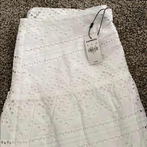 BNWT Express White eyelet mini skirt size 8